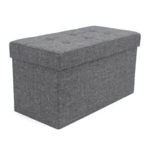 Foldable Grey Linen Storage Bench New Style