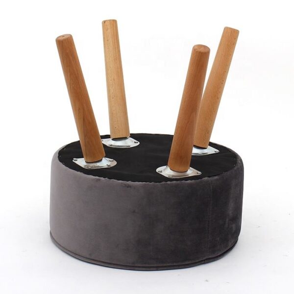 Living Room Ottoman Stool With Wood Foot