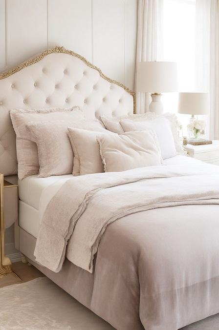 Bedroom Idea For Women Utilizing Soft And Luxurious Fabrics