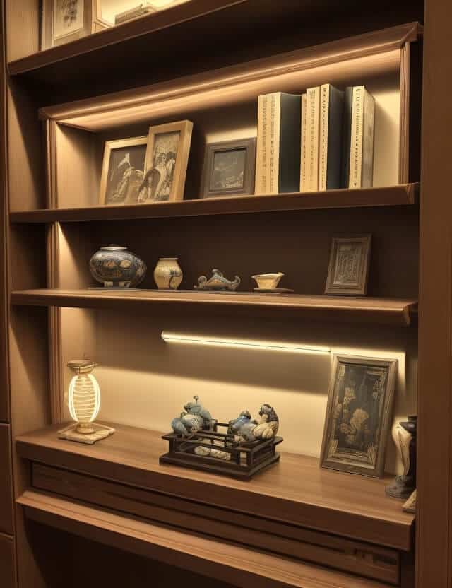 Under-shelf lighting to illuminate displays
